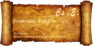 Csaknyai Evelin névjegykártya